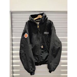 Carhartt Made in USA Thermal Lined Duck Canvas Active Jacket Black Mens 2XL